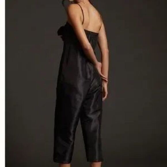 Anthropologie - hutch Satin Bow-Tie Jumpsuit black size M - Picture 10 of 10